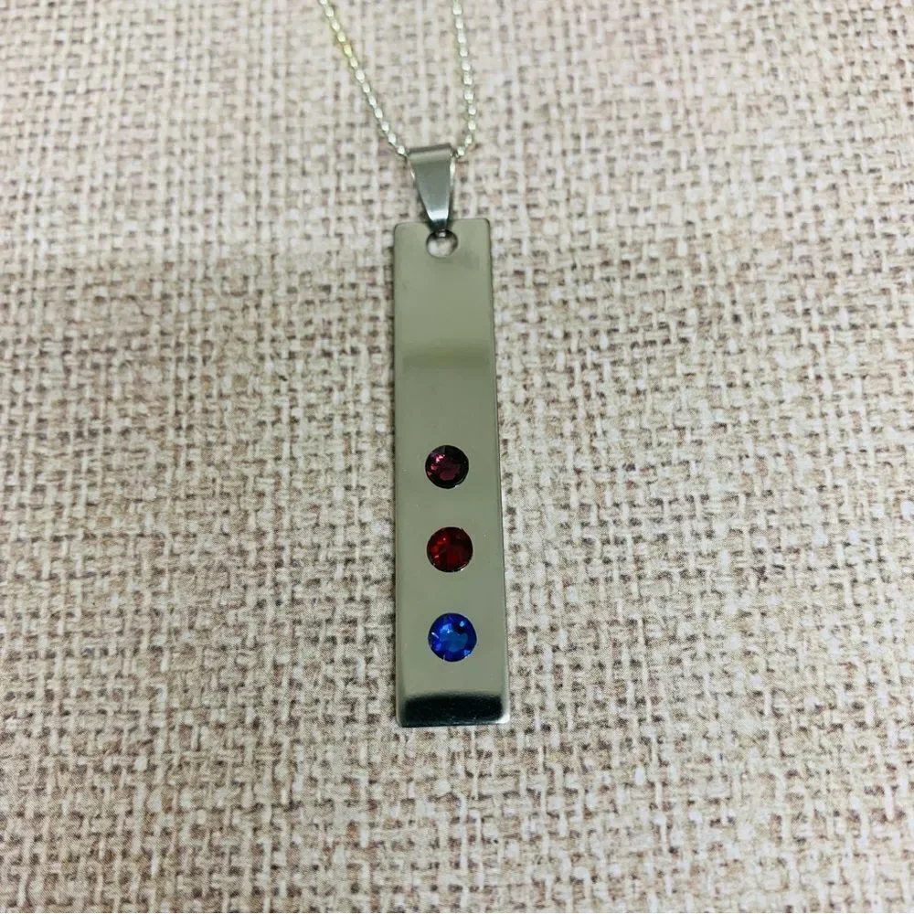 Stainless Steel Birthstone Necklace‎